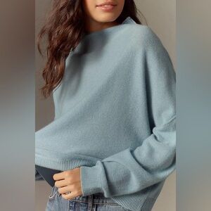 Anthropologie Pilcro Alani Cashmere Mock-Neck Sweater in Light Blue